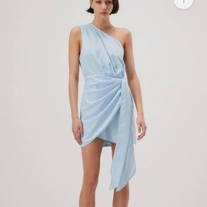 MISHA Jaxon satin mini dress - sky blue